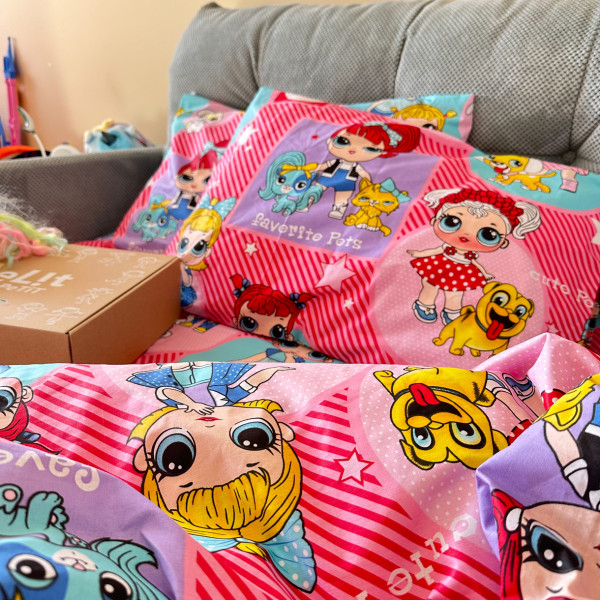 Фото - Комплект постільної білизни дитячий Lelit Бязь Рожевий Полуторна B-1157 (1194557)