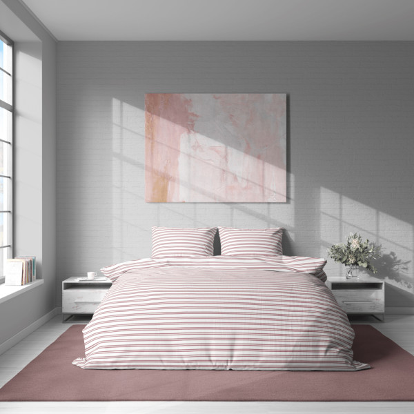 Фото - Комплект постільної білизни Lelit Бязь Бордовий B-1174 полуторний (1196546)