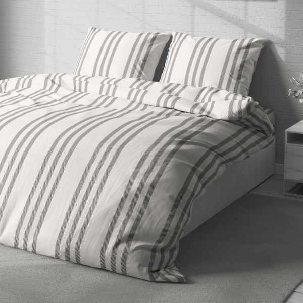 Фото - Комплект постільної білизни Lelit Полісатин Молочний з сірим P-0161 двоспальний (1196936)