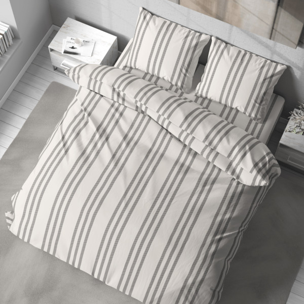 Фото - Комплект постільної білизни Lelit Полісатин Молочний з сірим P-0161 двоспальний (1196936)