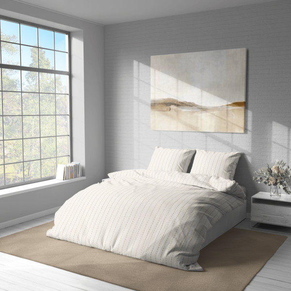 Фото - Комплект постільної білизни Lelit Полісатин Молочний P-0162 двоспальний (1196942)