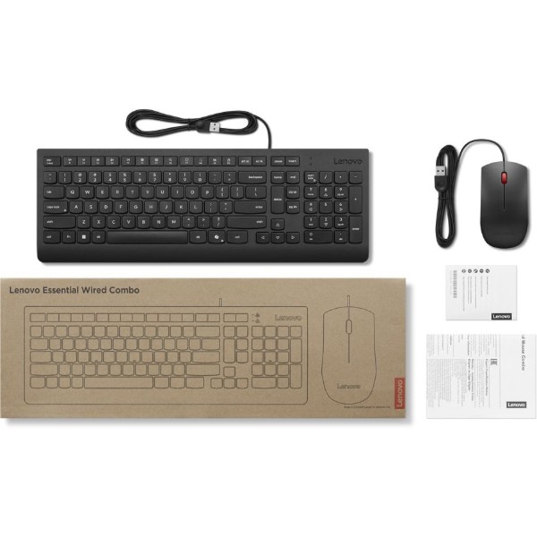 Фото - Клавіатура + миша дротова Lenovo Essential Wired Combo Keyboard and Mouse UA (4X31R68752)