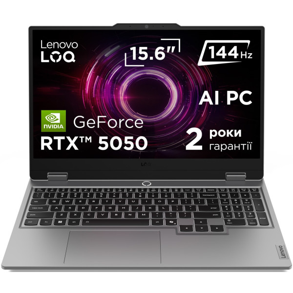 Фото - Ноутбук ігровий Lenovo LOQ 15AHP10 (83JG00F9RA) Luna Grey