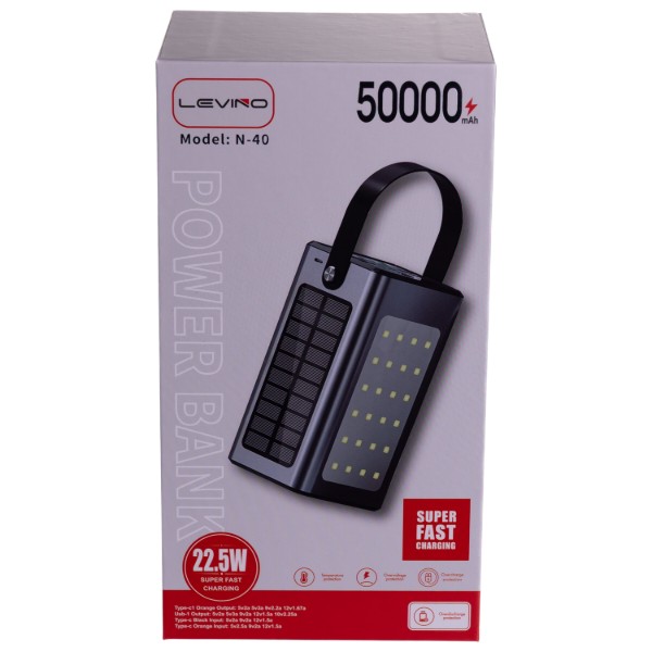 Фото - Батарея мобильная LEVINO 50000 mAh USB-C/USB-A (HP-N40)