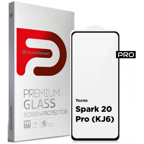 Фото - Захисне скло для смартфону Armorstandart Pro for Tecno Spark 20 Pro (KJ6) Black (ARM74387)