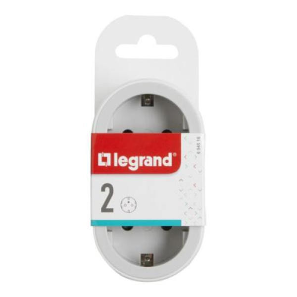 Фото - Розгалужувач 220В Legrand 2 р White-grey (694516)