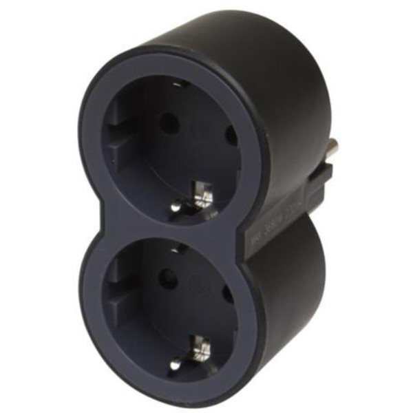 Фото - Разветвитель 220В Legrand 2 sockets Black (694517)