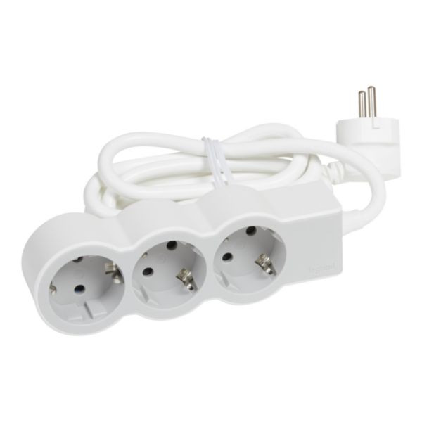 Фото - Подовжувач 220В Legrand STANDARD 3x2K+3 sockets 16 A 1.5 m White/Grey (694549)