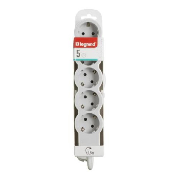 Фото - Подовжувач 220В Legrand STANDARD 5x2K+3 sockets 16 A 1.5 m White/Grey (694555)