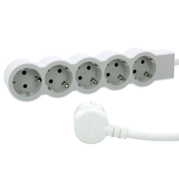 Фото - Подовжувач 220В Legrand STANDARD 5x2K+3 sockets 16 A 1.5 m White/Grey (694555)
