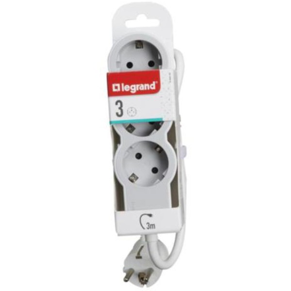 Фото - Подовжувач 220В Legrand STANDARD 3x2K+3 sockets 3 m White/Grey (694559)