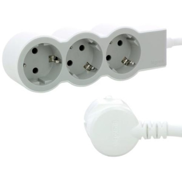 Фото - Подовжувач 220В Legrand STANDARD 3x2K+3 sockets 3 m White/Grey (694559)