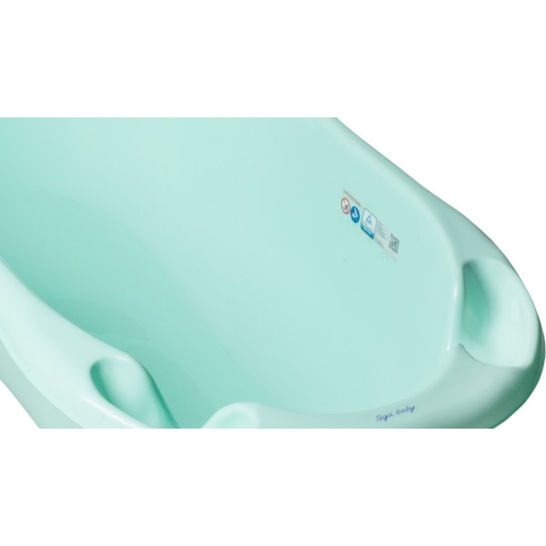 Фото - Дитяча ванночка Tega Baby Зайчики зі зливом 86 см М'ятна (KR-004-105)