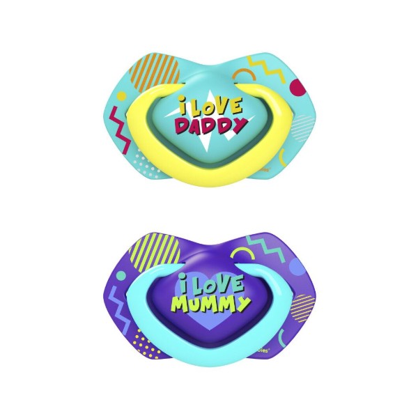 Фото - Симетрична пустушка Canpol babies 18+ міс NEON LOVE 2 шт. - блакитна (22/654_blu)