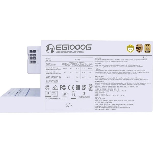 Фото - Блок питания для ПК Lian Li EDGE GOLD 1000W White with Hub, EU Cord (G9P.EG1000G.WH00.EU)