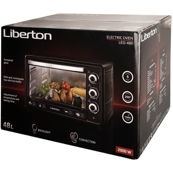 Фото - Піч електрична Liberton LEO-480 Black Mirror