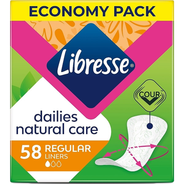 Фото - Прокладки щоденні Libresse Natural Care Normal Mu 58 шт. (7322540575453)