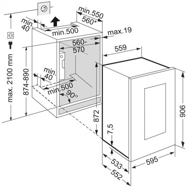 Фото - Винна шафа вбудована Liebherr EWTgb 1683