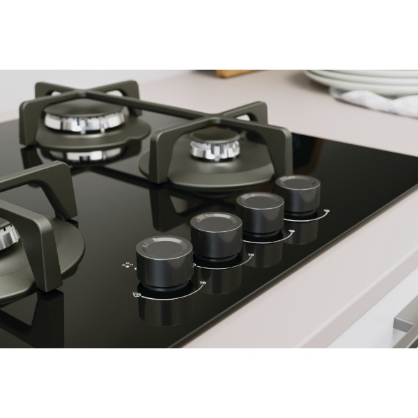 Фото - Духовой шкаф + варочная панель газовая Indesit IOK58HSB + ING61T/BK1