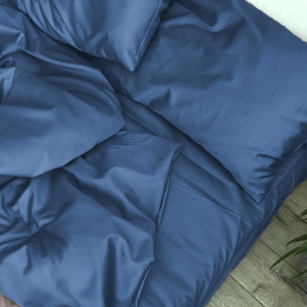 Фото - Комплект постельного белья MirSon Satin Light Pro 10-011 Dark Blue 160х220 см (2200010174076)