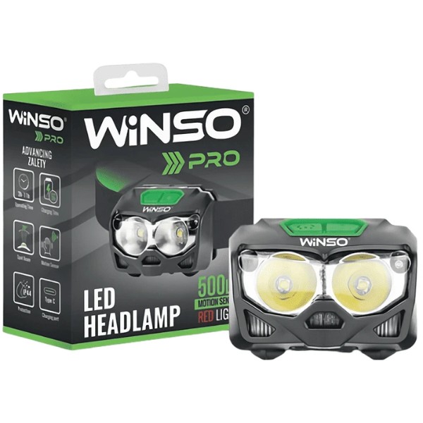 Фото - Фонарь налобный Winso PRO 500Lm, 2x5W CREE XTG, 1200mAh/3xAAA, Sensor White/Red (751300) Фото - Фонарь налобный Winso PRO 500Lm, 2x5W CREE XTG, 1200mAh/3xAAA, Sensor White/Red (751300)