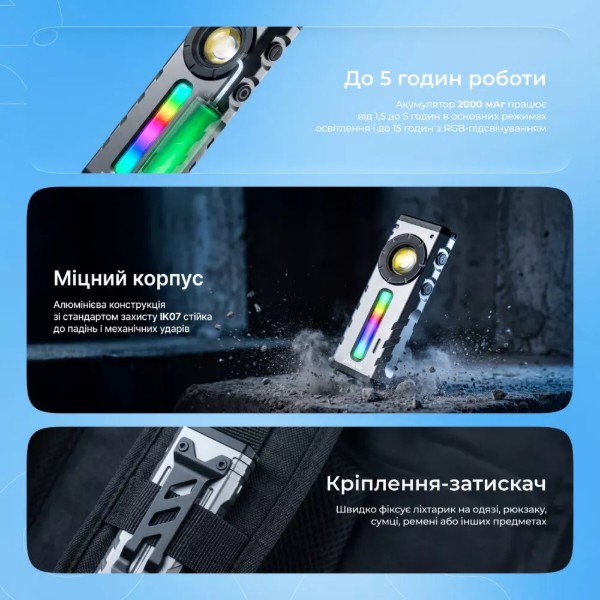 Фото - Ліхтар Proove Ray Storm (2000lm) gray (FLRS20010003)