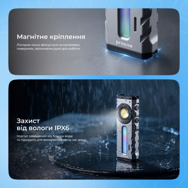 Фото - Ліхтар Proove Ray Storm (2000lm) gray (FLRS20010003)