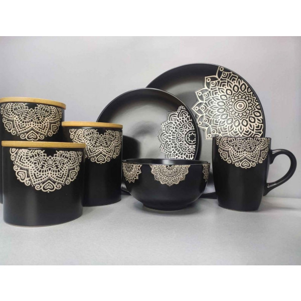 Фото - Тарілка десертна Limited Edition Kora 20,5 см Black (JH2068-1)