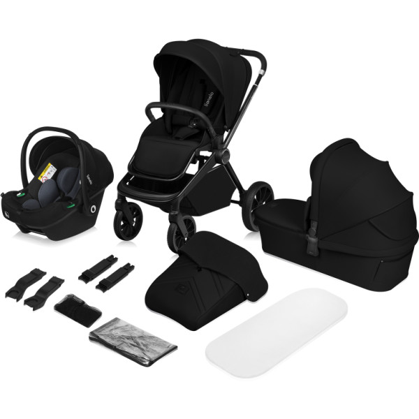 Фото - Коляска універсальна 3 в 1 Lionelo Mika Plus Black Onyx