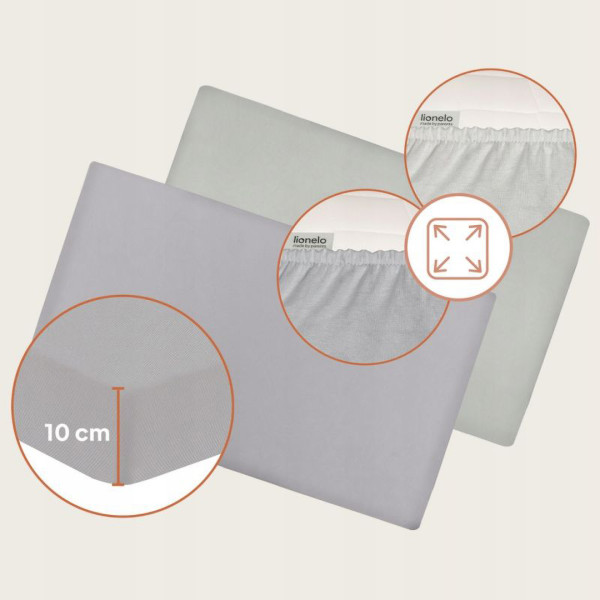 Фото - Простирадло дитяче Lionelo Bamboo Sheet Off White Grey 118x61