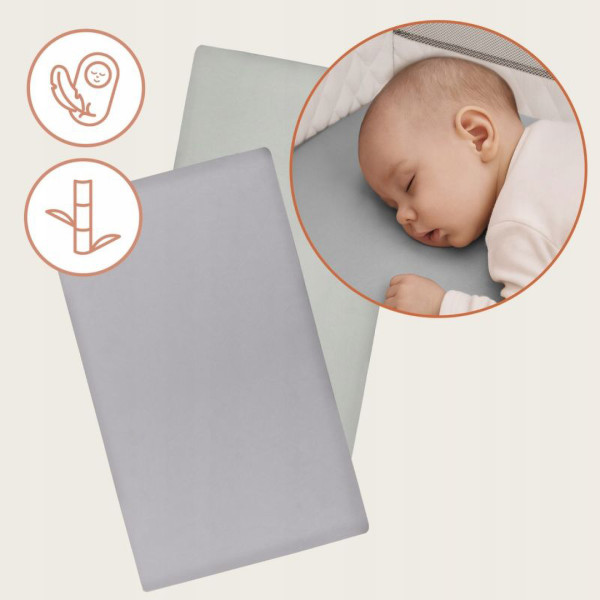 Фото - Простирадло дитяче Lionelo Bamboo Sheet Off White Grey 118x61