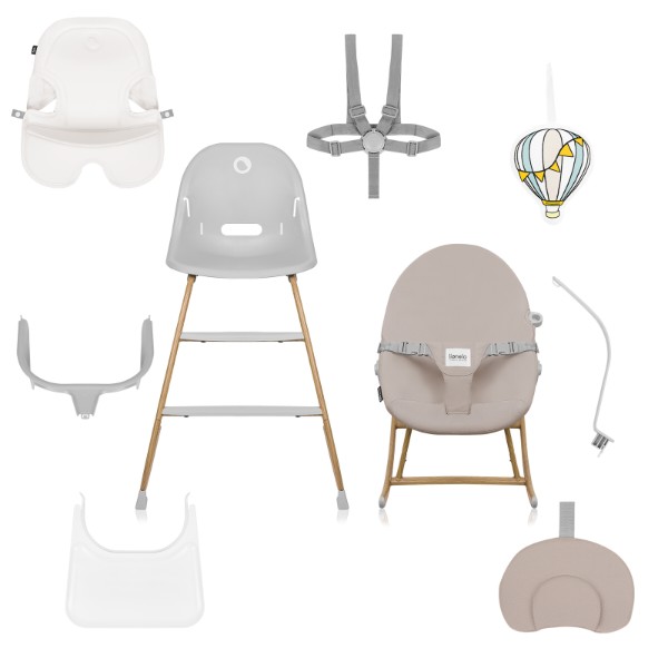 Фото - Стульчик для кормления классический Lionelo DALIA SET GREY STONE NATURAL