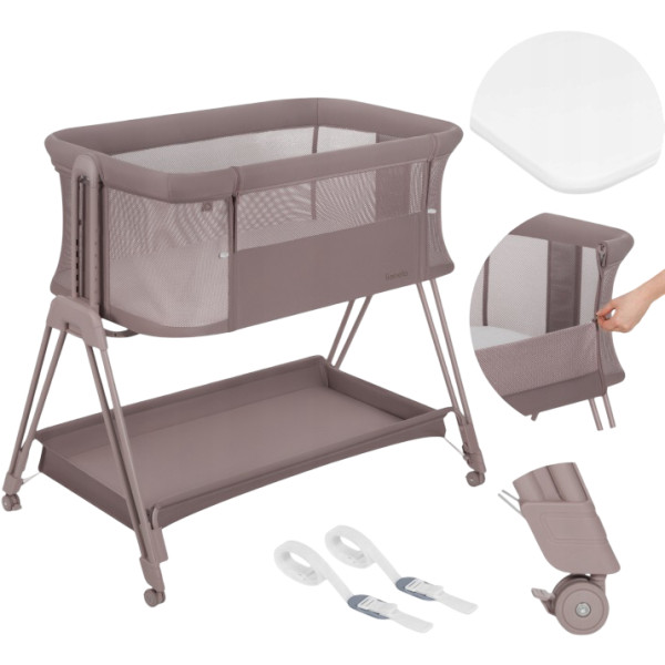 Фото - Ліжечко дитяче прямокутне Lionelo LUNA BEIGE TAUPE