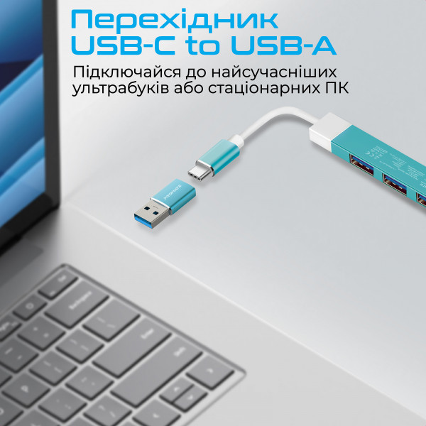 Фото - Хаб USB Promate Litehub-4 Blue