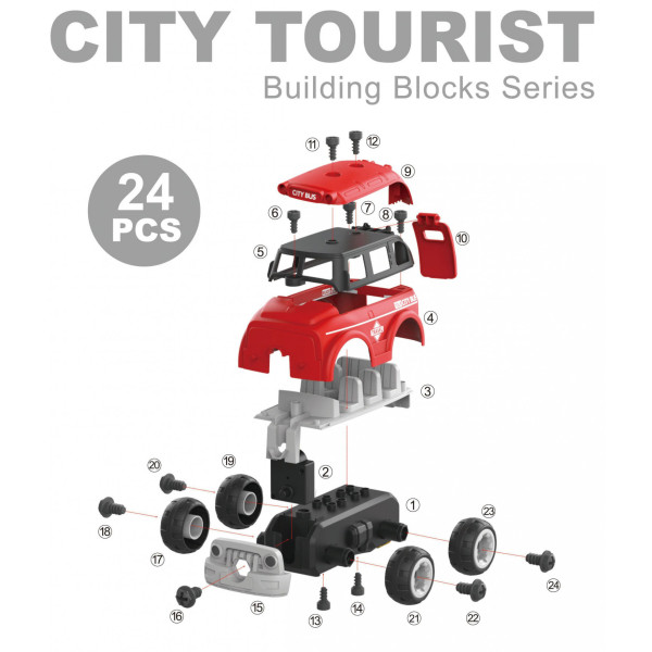 Фото - Пластиковий конструктор DIY Spatial Creativity автобус (LM8072-SZ-1)