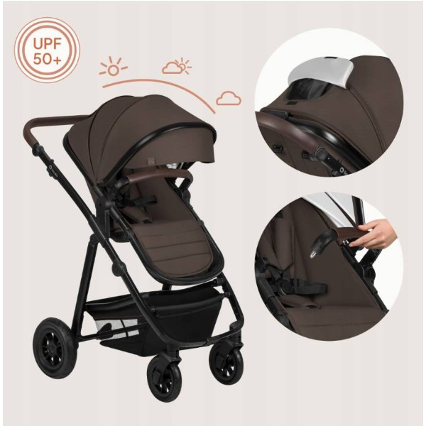 Фото - Коляска універсальна 3 в 1 Lionelo LO-AMBER 3IN1 BROWN CHOCOLATE