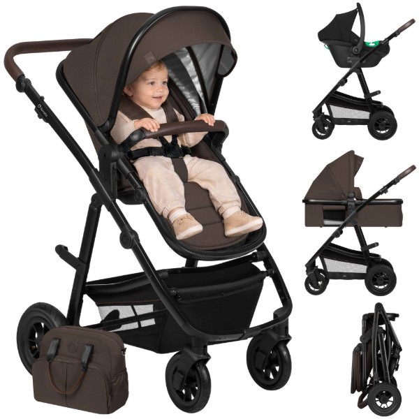 Фото - Коляска універсальна 3 в 1 Lionelo LO-AMBER 3IN1 BROWN CHOCOLATE