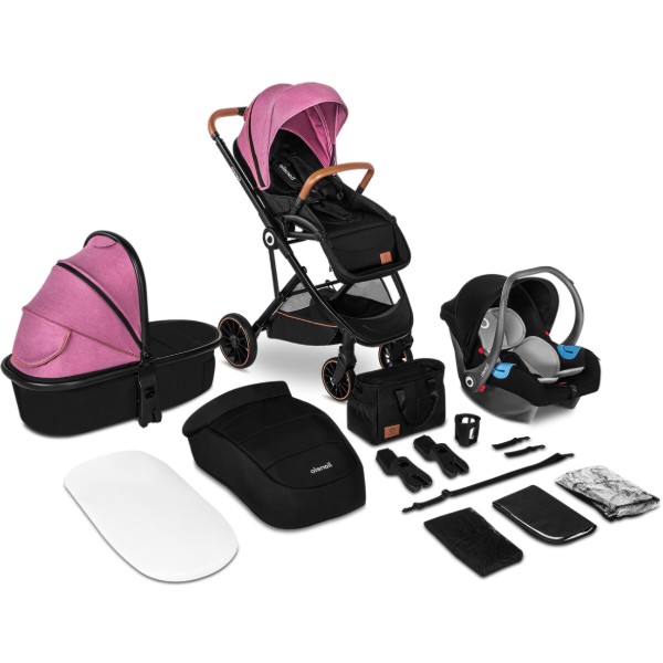 Фото - Коляска универсальная 3 в 1 Lionelo Riya 3IN1 Pink Violet