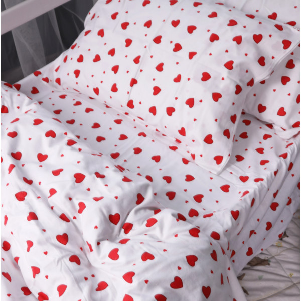 Фото - Простирадло двоспальне MirSon Фланель 015 Love 180x200 см (2200009652950)