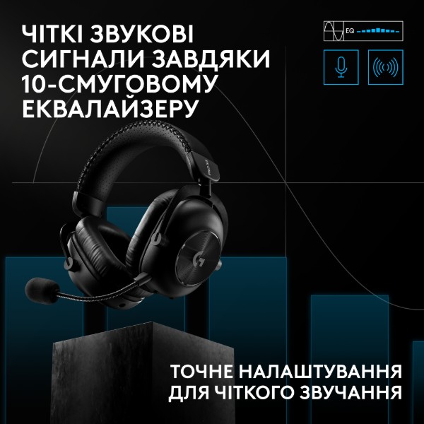 Фото - Гарнитура беспроводная игровая Logitech G PRO X3 Lightspeed Black (981-001740)