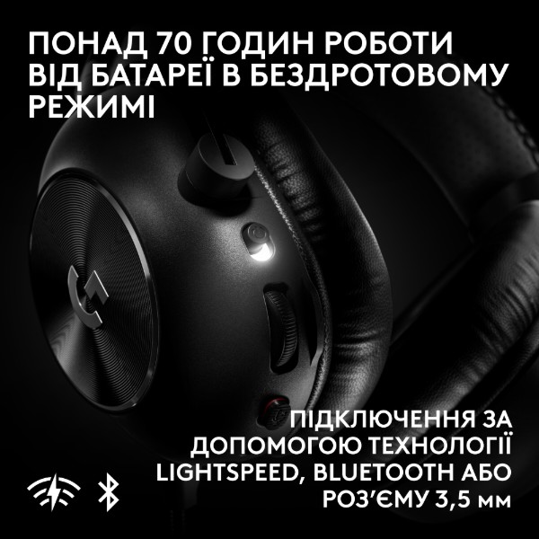 Фото - Гарнитура беспроводная игровая Logitech G PRO X3 Lightspeed Black (981-001740)