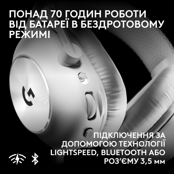 Фото - Гарнитура беспроводная игровая Logitech G PRO X3 Lightspeed White (981-001748)