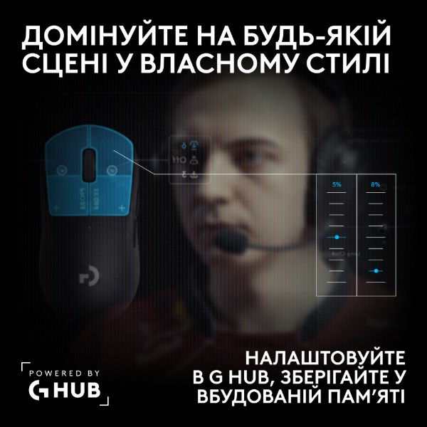 Фото - Мышь беспроводная игровая Logitech G PRO X3 Superstrike Lightspeed Midnight Black (910-007878)