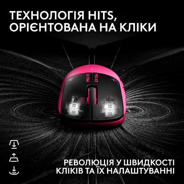 Фото - Миша бездротова ігрова Logitech G PRO X3 Superstrike Lightspeed Pink Eclipse (910-007827)