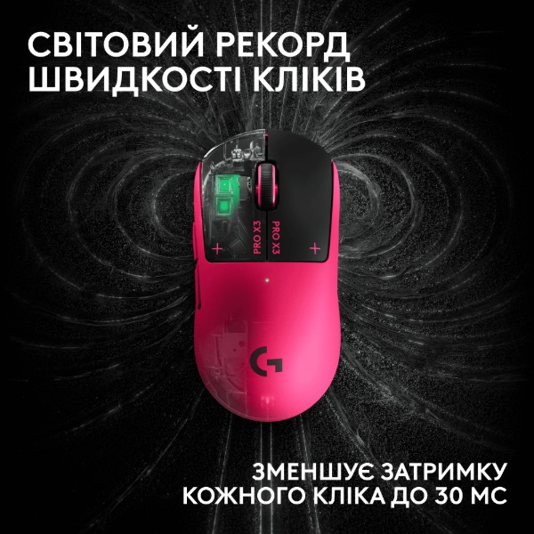 Фото - Миша бездротова ігрова Logitech G PRO X3 Superstrike Lightspeed Pink Eclipse (910-007827)