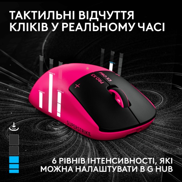 Фото - Миша бездротова ігрова Logitech G PRO X3 Superstrike Lightspeed Pink Eclipse (910-007827)