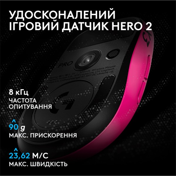 Фото - Миша бездротова ігрова Logitech G PRO X3 Superstrike Lightspeed Pink Eclipse (910-007827)