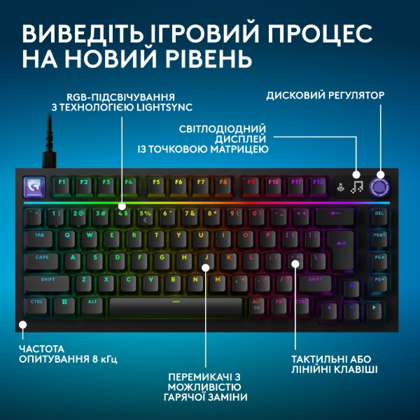 Фото - Клавиатура проводная игровая Logitech G316 X 75 Black TACTILE (920-014291)