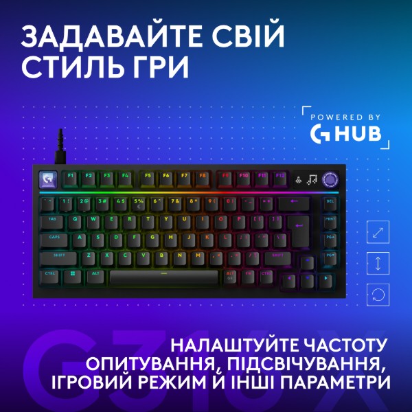 Фото - Клавиатура проводная игровая Logitech G316 X 75 Black TACTILE (920-014291)
