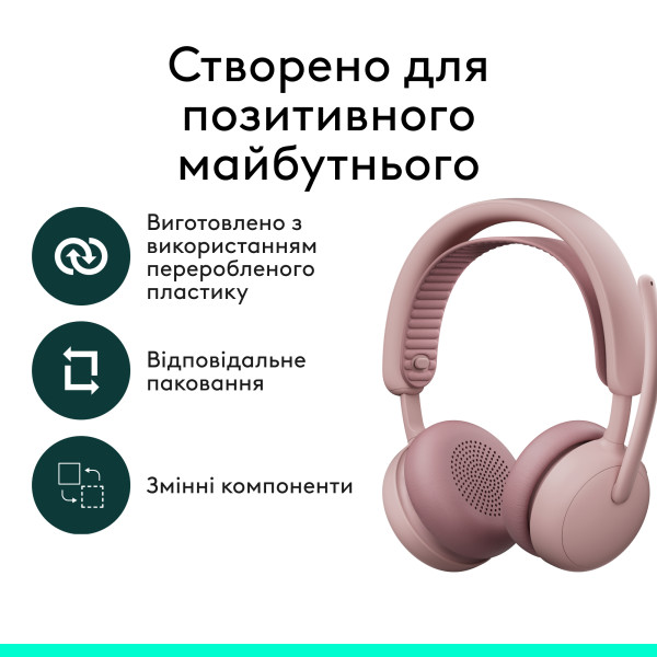 Фото - Гарнитура беспроводная Logitech Zone Wireless 2 ES Rose (981-001510)